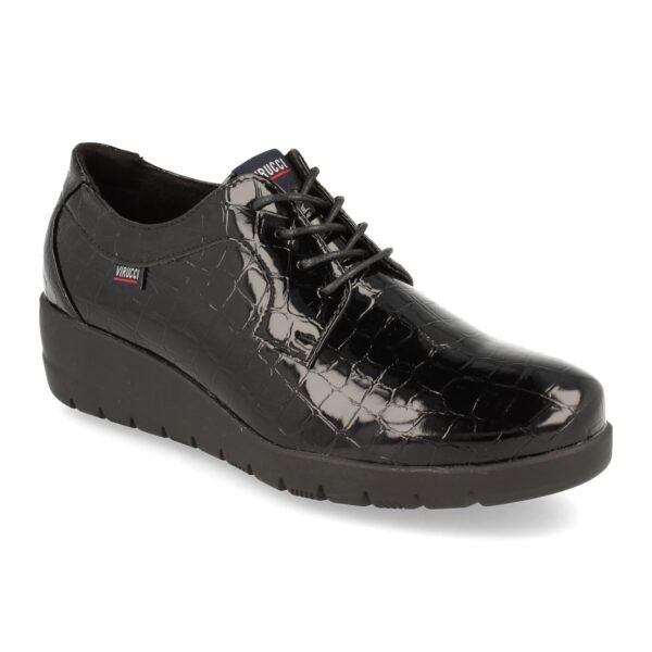 Zapato de Cu?a Estampado de Cocodrilo y Cordones - Imagen 2