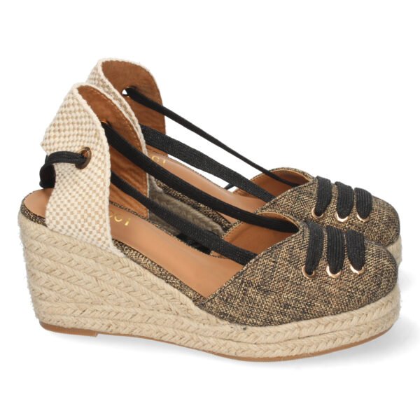 Sandalia de Cu?a con Yute y Cordones