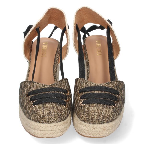 Sandalia de Cu?a con Yute y Cordones - Imagen 3
