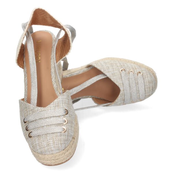 Sandalia de Cu?a con Yute y Cordones - Imagen 5