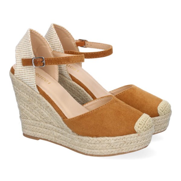 Sandalia de Cu?a de Yute para Mujer, Comodas y Elegantes, Dise?o Moderno con Punta Bordada