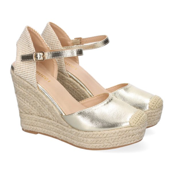 Sandalia de Cu?a de Yute para Mujer, Comodas y Elegantes, Dise?o Moderno con Punta Bordada
