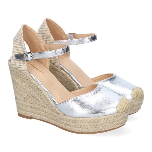 Sandalia de Cu?a de Yute para Mujer, Comodas y Elegantes, Dise?o Moderno con Punta Bordada
