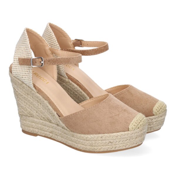 Sandalia de Cu?a de Yute para Mujer, Comodas y Elegantes, Dise?o Moderno con Punta Bordada