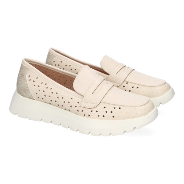 Mocasin Plano de Mujer, Comodo y Ligero, Dise?o Calado, Suela Dentada y Adorno en la Pala